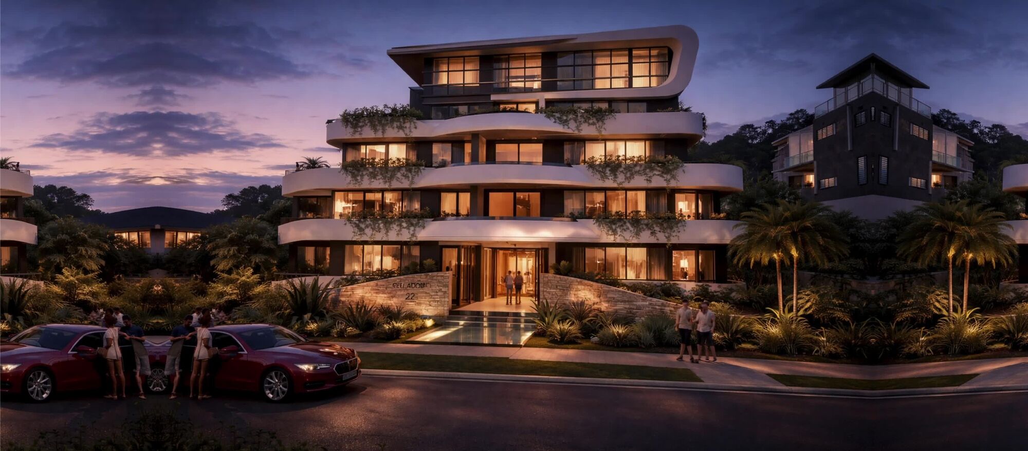 Celadon, 22 Swann Road, Taringa at twilight